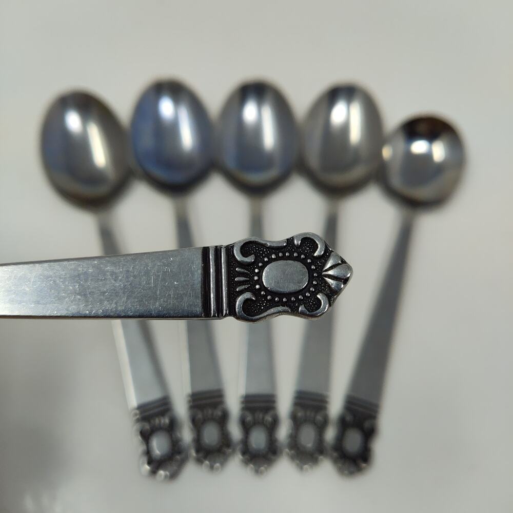 6X Tsp Hanford Forge Mystique Stainless Japan Silverware Set 5 Teaspoons 1 Sugar